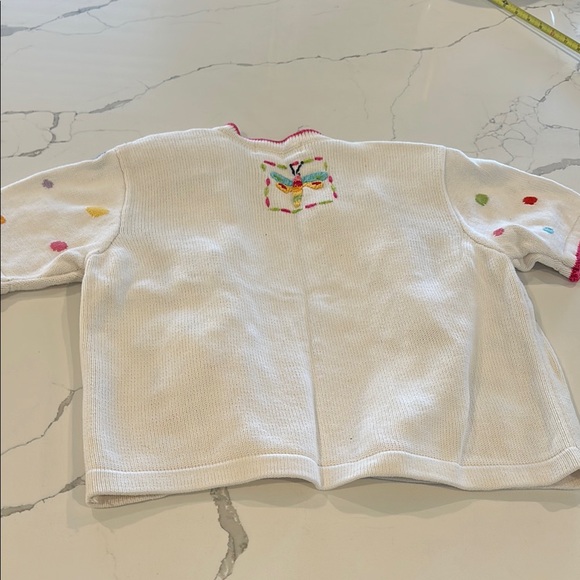 Vintage White Short Sleeve Cardigan Sweater Colorful Insects π π π¦ π π·οΈ π» - Picture 11 of 16